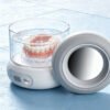 Portable ultrasonic retainer cleaner with 240ml glass tank for dentures and aligners