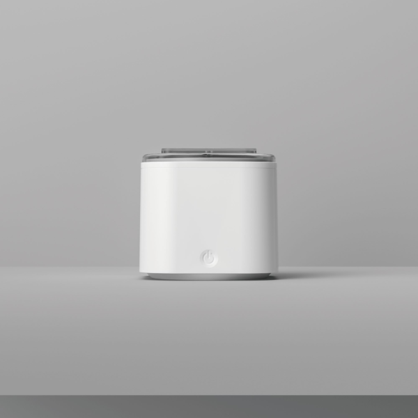 M9D1201 White Retainer Cleaner Front View Front view of white M9D1201 ultrasonic retainer cleaner