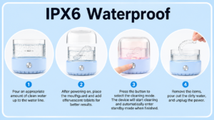 GZ-CS11 IPX6 waterproof ultrasonic retainer cleaner operating steps