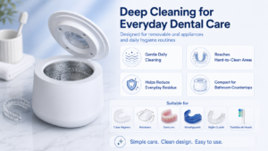 M9C3205 ultrasonic dental cleaner for aligners, retainers, dentures and mouthguards