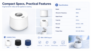 M9C3205 compact dental appliance cleaner specifications and color options
