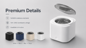M9D1201 ultrasonic cleaner with SUS304 tank and four color options