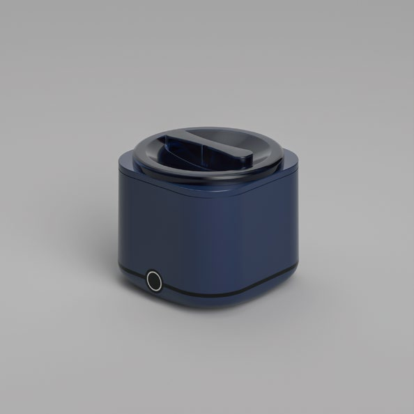 Navy blue 48kHz ultrasonic retainer cleaner for aligners, dentures and mouthguards