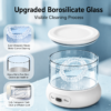 Portable ultrasonic retainer cleaner with upgraded borosilicate glass tank