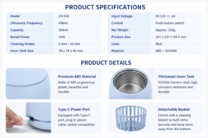 ZX-530 ultrasonic retainer cleaner specifications and product details