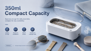 350ml compact ultrasonic cleaner for jewelry glasses and watch straps