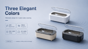 M9B1301 ultrasonic cleaner in white black and beige colors