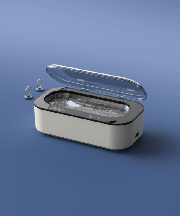 48kHz Ultrasonic Jewelry Cleaner M9B1301 M9B1301 48kHz ultrasonic jewelry cleaner with open lid