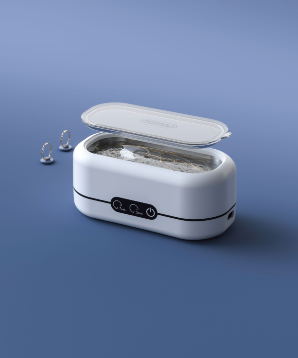 M9B1305 350mL Ultrasonic Eyeglass Cleaner 350mL ultrasonic eyeglass cleaner with transparent lid