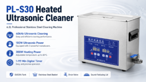 PL-S30 6.2L heated ultrasonic cleaner with 40kHz cleaning and drain valve