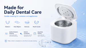 ultrasonic cleaner for retainers aligners dentures and mouth guards
