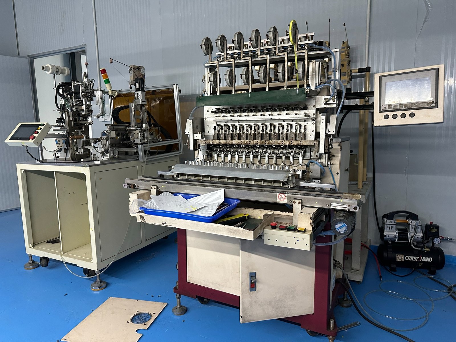 Factory equipment and assembly line for ultrasonic cleaner production