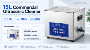 15L 40kHz commercial ultrasonic cleaner 360W with 330 x 300 x 150 mm tank