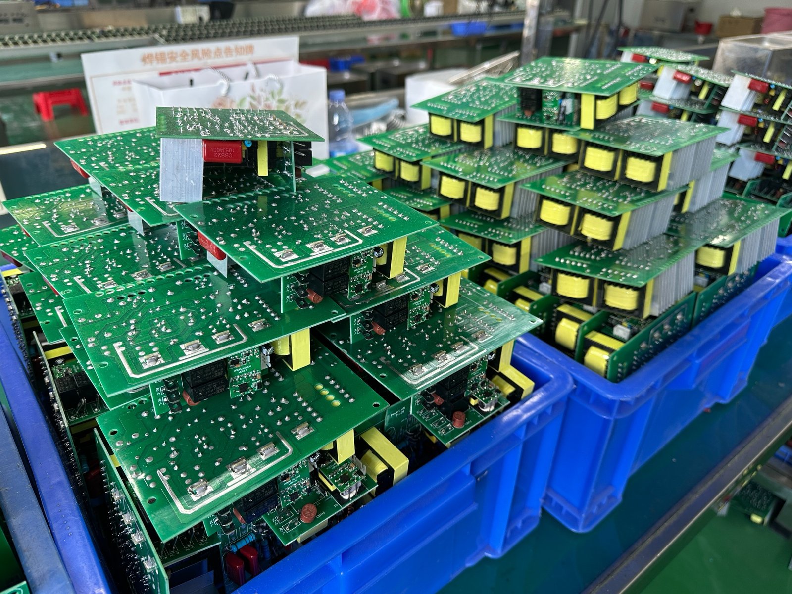 PCB control boards inspected for ultrasonic cleaner manufacturing