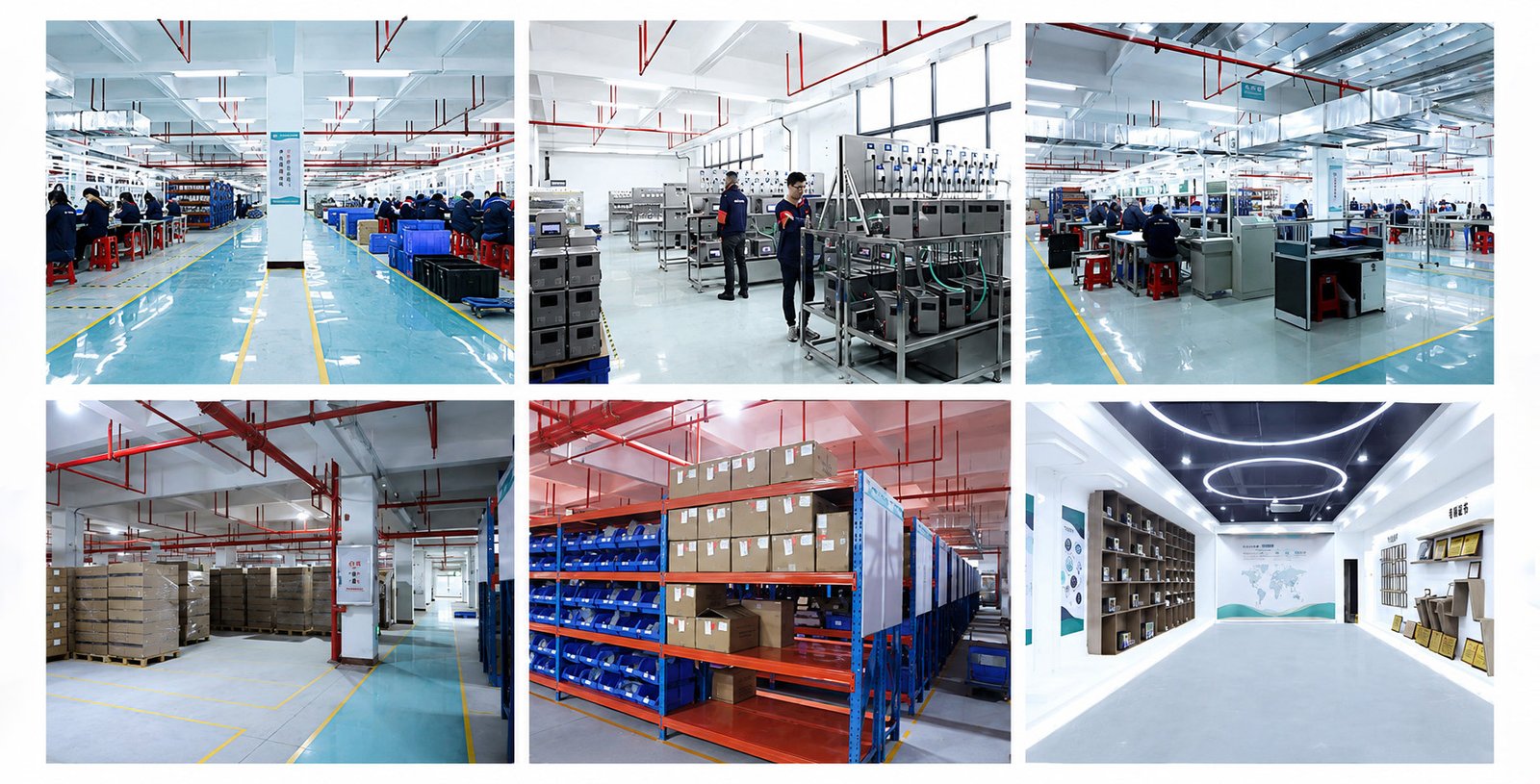 Ultrasonic cleaner factory production floor, assembly teams and warehouse operations