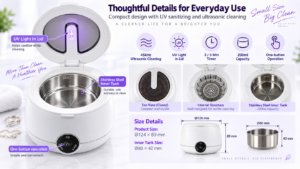GT-M4 ultrasonic cleaner stainless steel tank and size details