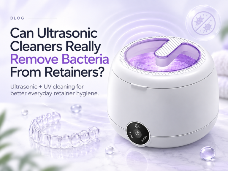 Ultrasonic cleaner for retainers with UV cleaning